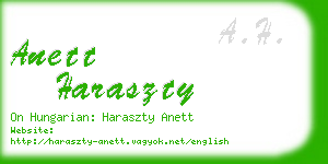 anett haraszty business card